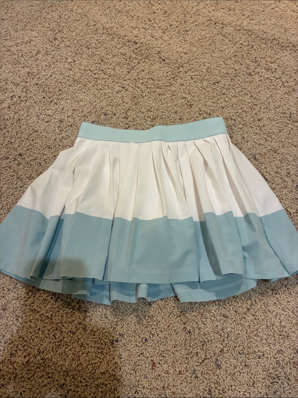 Athleta White and Light Blue Pleated Tennis Skort